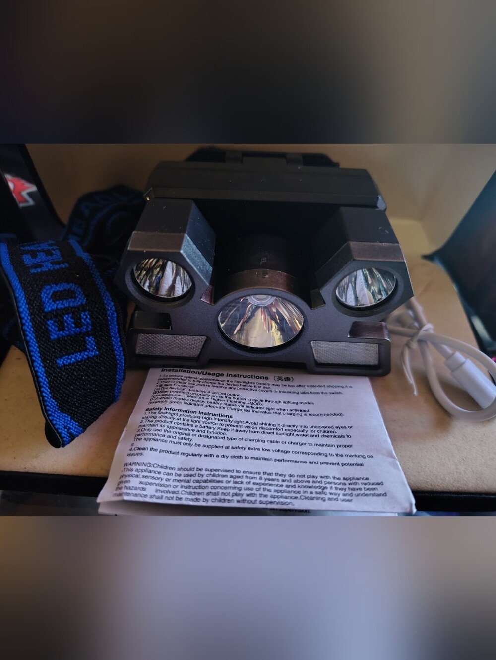 NIB Rechargeable Multi-LED Headlamp High Power Light - Picture 2 of 7